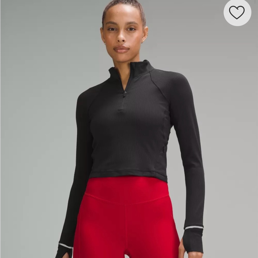 NWT Lululemon Its Rulu Run Ribbed Cropped Half Zip
